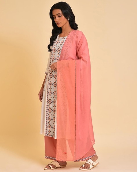 Women Colourblock Cotton Dupatta Price in India