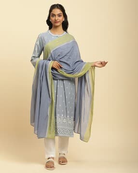 Women Colourblock Dupatta-picture-27