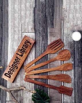 designer library Set of 5 Wooden Cooking Spoons-picture-36