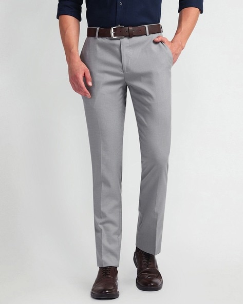 Arrow Men Slim Fit Flat-Front Trousers