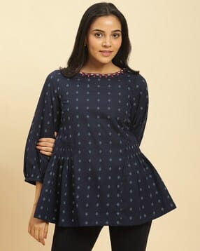 Women Printed Relaxed Fit Peplum Top-picture-31