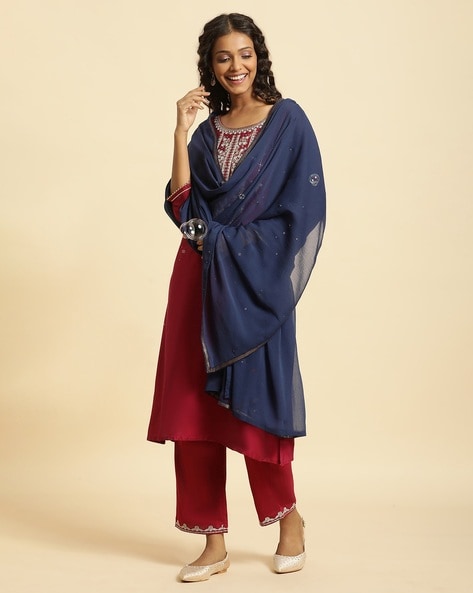 Women Embellished Chiffon Dupatta Price in India