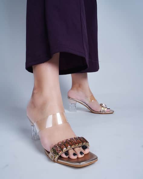 Women Slip-On Chunky-Heeled Sandals