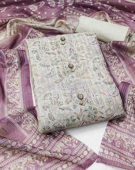 Women Printed Unstitched Dress Material Price in India