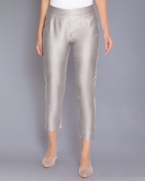 Women Slim Fit Pleat-Front Pants Price in India