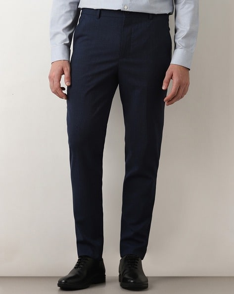 Selected Men Flat-Front Slim Fit Trousers