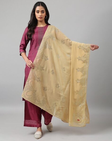 Women Embellished Georgette Dupatta Price in India