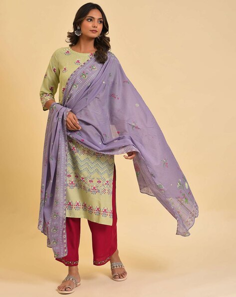 Women Floral Print Dupatta Price in India