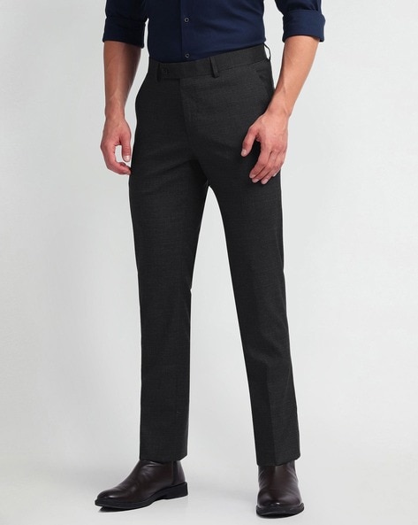 Arrow Men Slim Fit Flat-Front Trousers