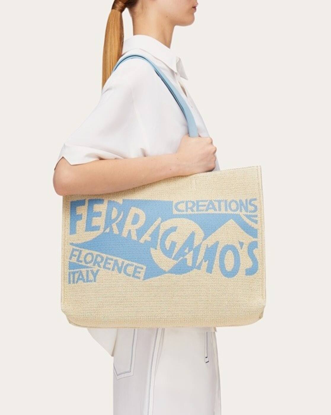 Buy Ferragamo Logo Large Tote Bag | Beige Color Women | AJIO LUXE