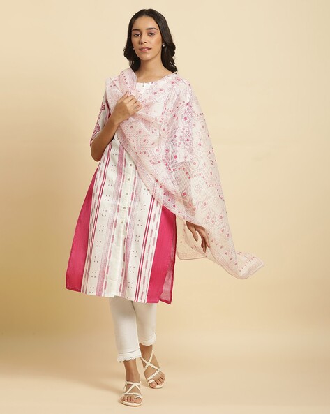 Women Geometric Print Dupatta Price in India