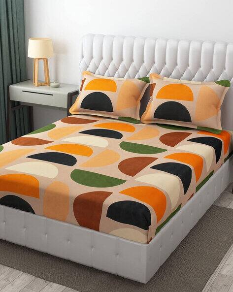 RRC Geometric Print Double Bedsheet with Pillow Covers