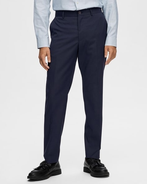 Selected Men Slim Fit Flat-Front Trousers