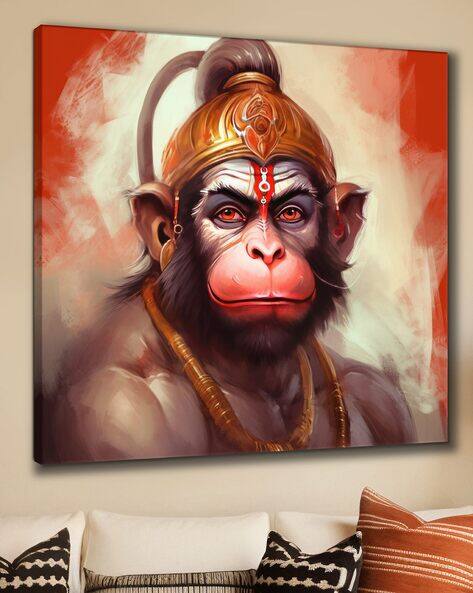 SAF Lord Hanuman Canvas Wall Painting