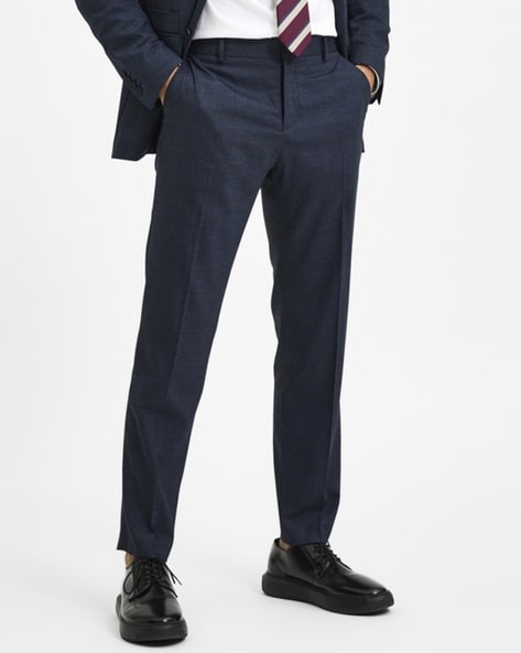 Selected Men Flat-Front Slim Fit Trousers