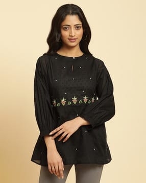Women Embroidered Relaxed Fit Top-image-33