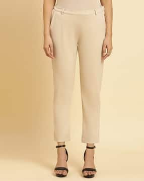 Women Slim Fit Flat-Front Trousers-picture-28