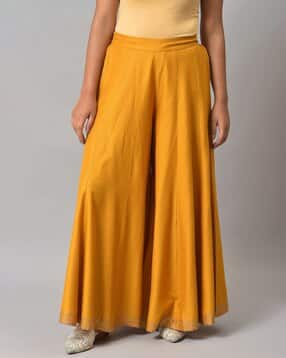 Women Micro Print Palazzos with Semi-Elasticated Waist-picture-48