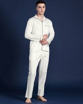 hancock Men Relaxed Fit Cotton Shirt & Pyjamas Set-picture-26