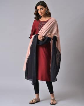 Women Colourblock Dupatta-picture-27