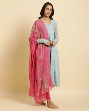 Women Floral Print Chiffon Dupatta-picture-33