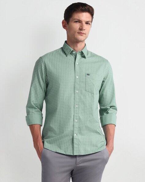 Arrow Sports Men Micro Print Slim Fit Shirt with Patch Pocket