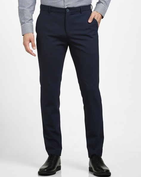 Selected Men Slim Fit Flat-Front Trousers