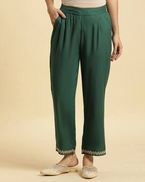 Women Embroidered Regular Fit Pants-picture-41
