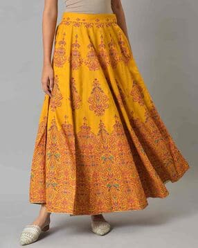 Women Floral Print Flared Skirt-picture-28