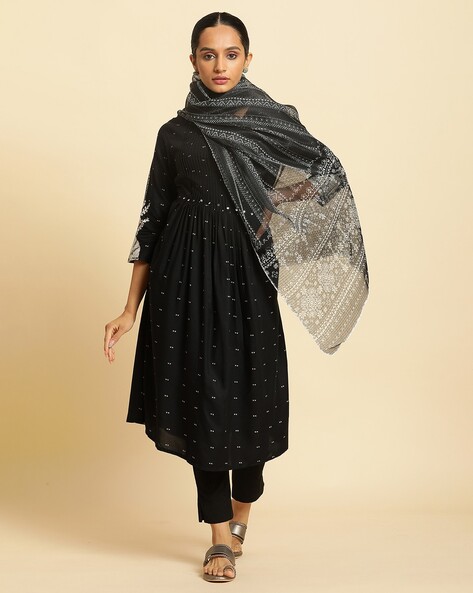 Women Geometric Print Dupatta Price in India