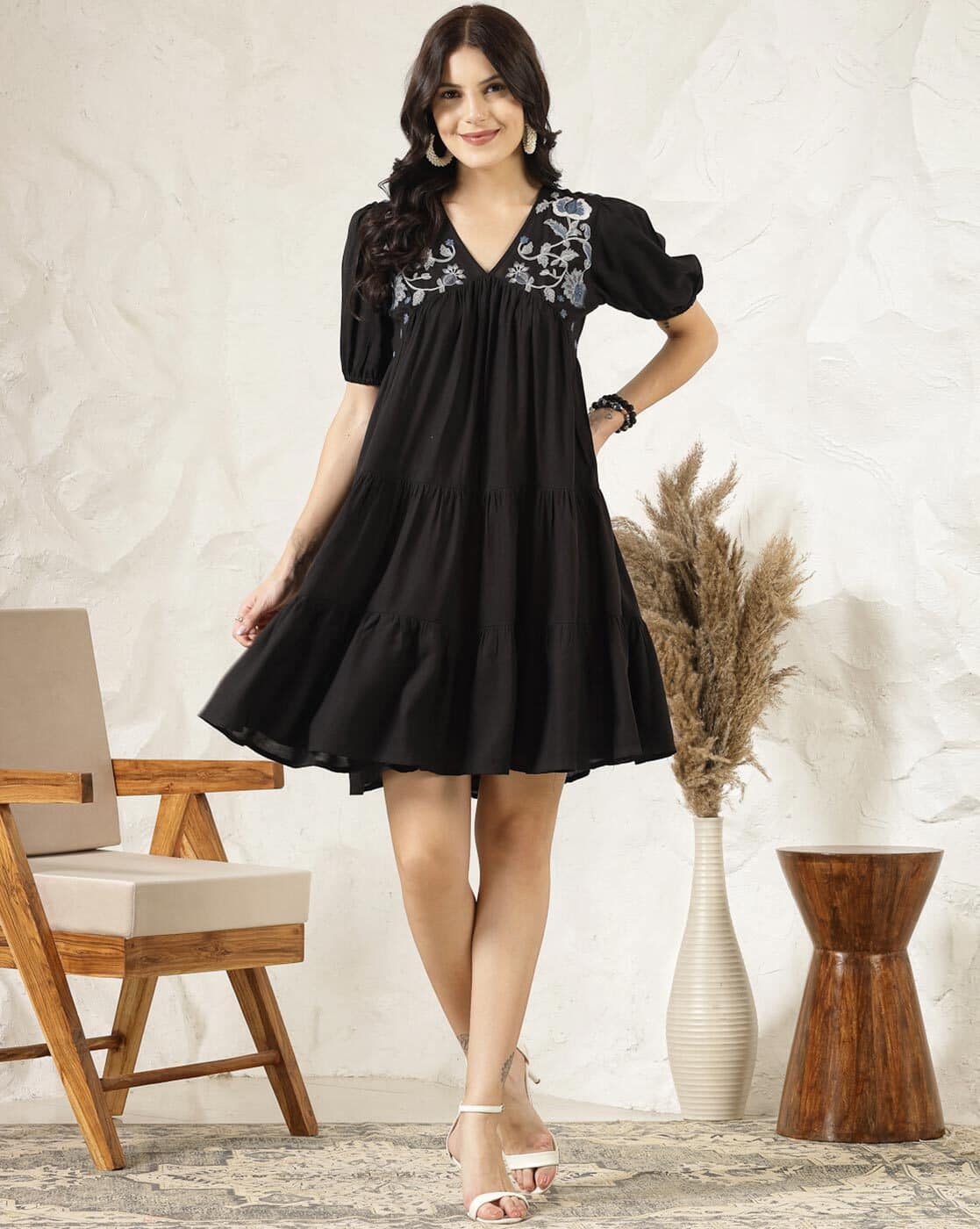 【ANDRESD】frills flare dress / black frills flare dress – ドレスル