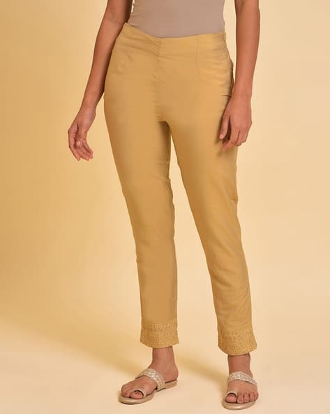 Women Slim Fit Pants with Elasticated Waist