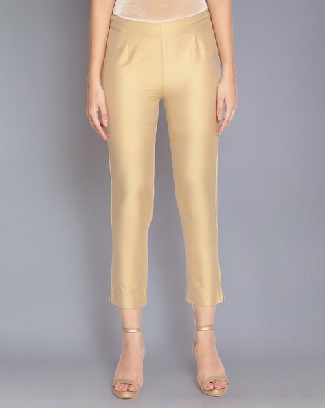 Women Slim Fit Pleat-Front Pants Price in India