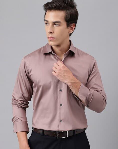 mauve satin blouse