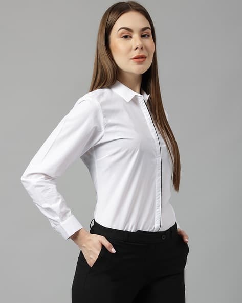 Women Slim Fit Cotton Shirt