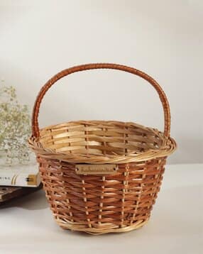 habere india Wicker Round Hamper Basket with Handle-picture-29