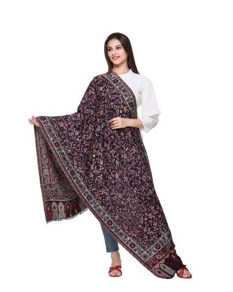 Women Floral Woven Stole Price in India