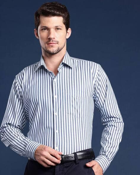 Buy White Blue Shirts for Men by HANCOCK Online