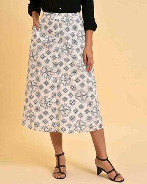 Women Floral Print A-Line Skirt