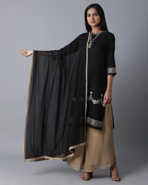 Women Embellished Chiffon Dupatta Price in India