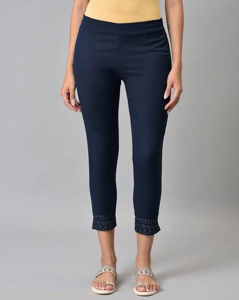 Women Slim Fit Flat-Front Pants