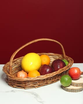 habere india Wicker Oval Hamper Basket with Handle-picture-30