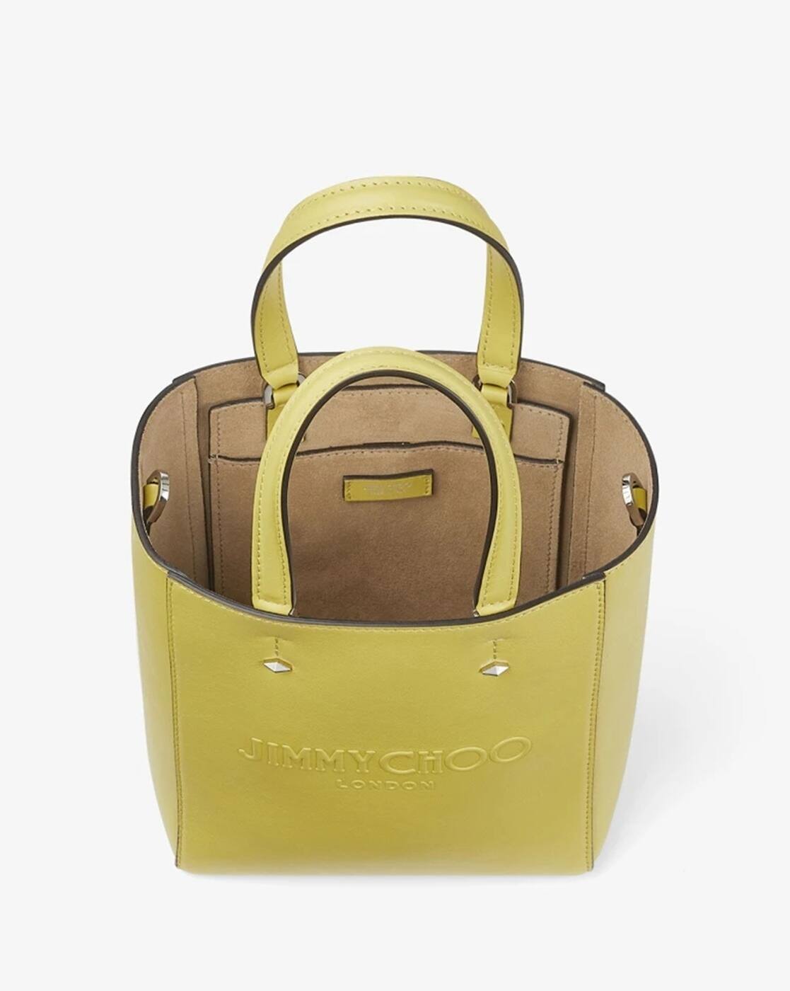 Buy Jimmy Choo Lenny Embossed Leather Tote Bag | Lime Green Color