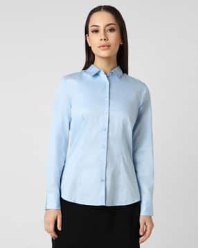 van heusen Women Regular Fit Shirt with Spread Collar-picture-16