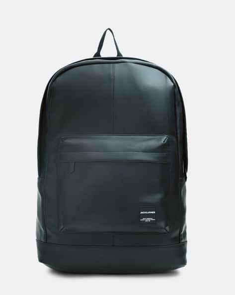 Men Logo Print Laptop Backpack with Zip Closure