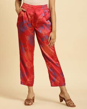 Women Floral Print Straight Fit Pants-image-37
