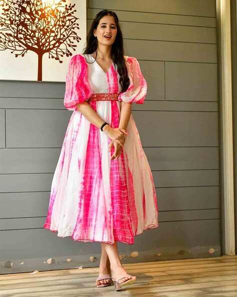 Women Tie & Dye Fit & Flared Dress
