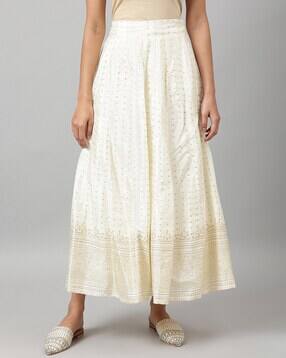 Women Floral Print Flared Skirt-picture-46
