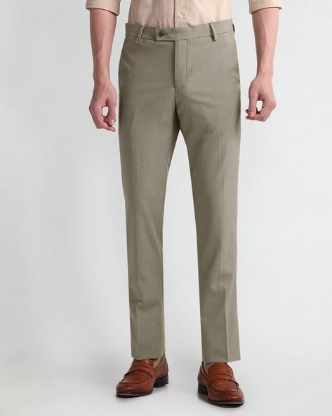 Arrow Men Tapered Fit Flat-Front Trousers