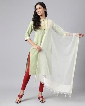 w Women Dupatta with Tassels-picture-43